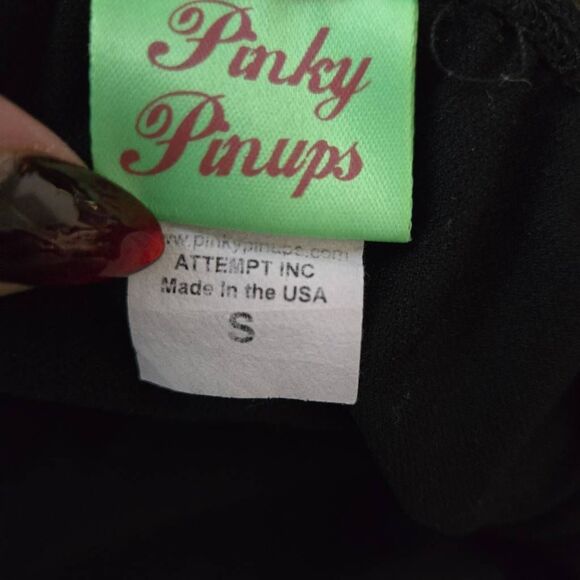 Pinky Pinups Retro Black Pin-Up Swimsuit Size Small Rockabilly - Picture 5 of 5